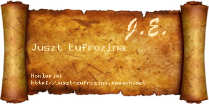 Juszt Eufrozina névjegykártya