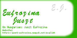 eufrozina juszt business card